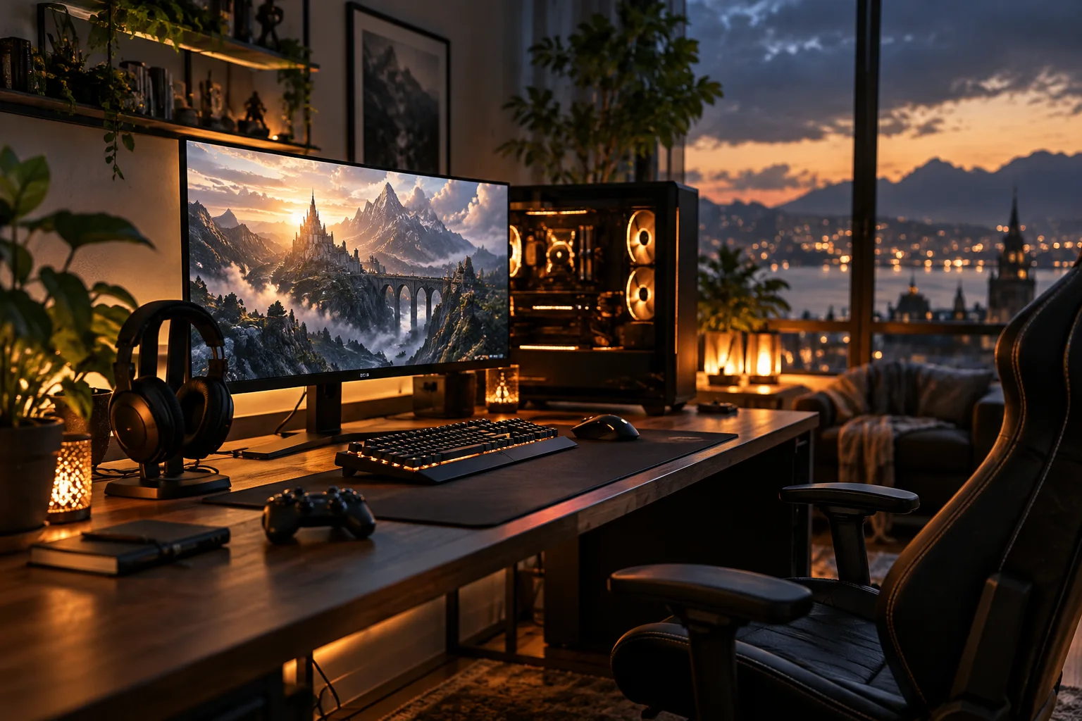 Posto de PC num ambiente doméstico Posto de PC num ambiente doméstico
