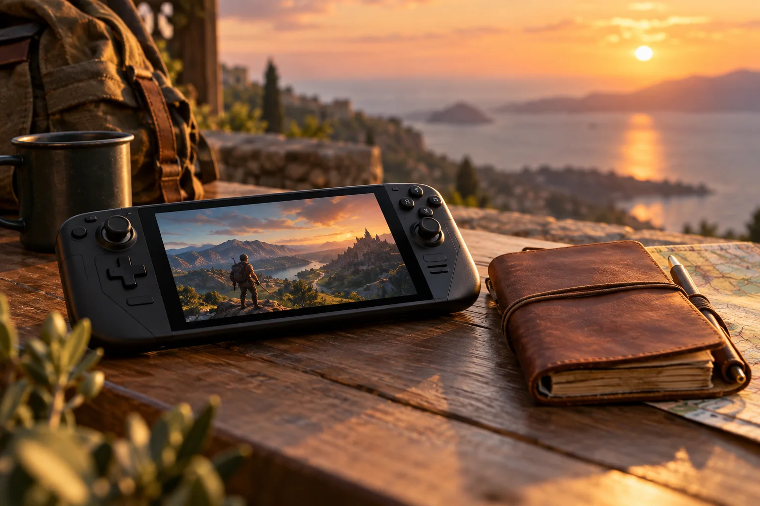 Dispositivo de jogo e caderno de viagem